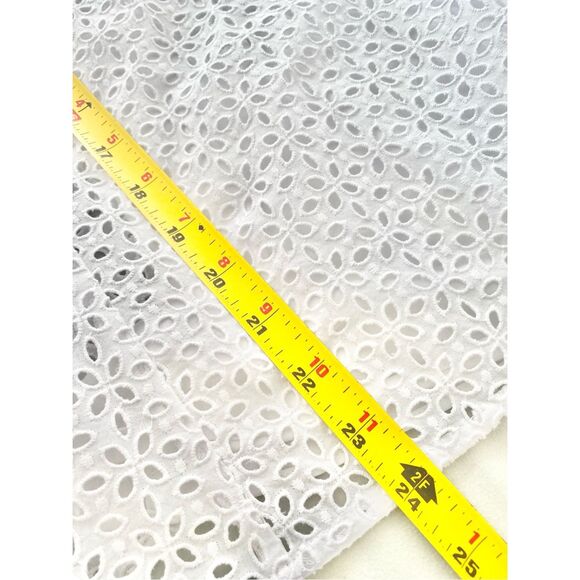 J. Crew White Cotton Eyelet Back V Neck Puff Sleeve Sz 8 - Picture 5 of 12